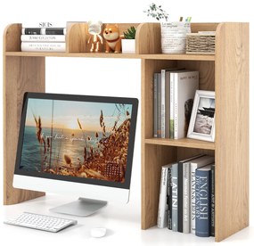 Estante de mesa multifuncional de 3 níveis com 4 prateleiras - branca
