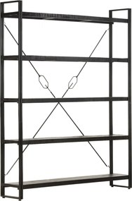 vidaXL Estante com 5 prateleiras 140x30x180cm mangueira maciça preto