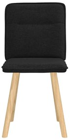 Cadeiras de jantar 2 pcs tecido preto