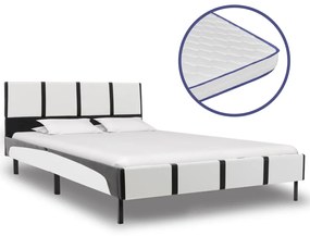 vidaXL Cama com colchão espuma de memória 140x200 cm couro artificial