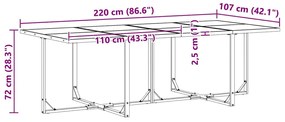 Conjunto de Jantar de Jardim com 10 Peças e Almofadas em Aço e Rattan
