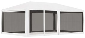 vidaXL Tenda para festas com 4 paredes laterais em rede 4x6 m branco