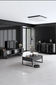 Conjunto de Mobiliário de Sala Luxe – Nogueira e Preto – Console 160x3
