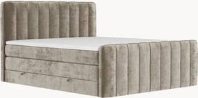 Cama divã em chenille artesanal com arrumação Novara, H3