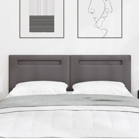 Cabeceira vidaXL Design Simples Cinza 160 cm em Couro Sintético