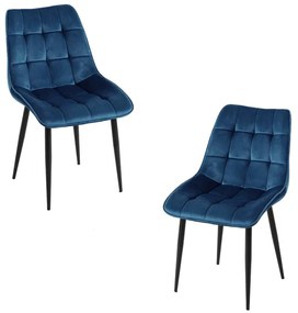 Pack 2 Cadeiras Cade Veludo - Azul