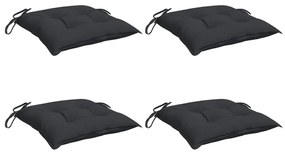 Almofadões de cadeira 4 pcs 50x50x7 cm tecido oxford preto