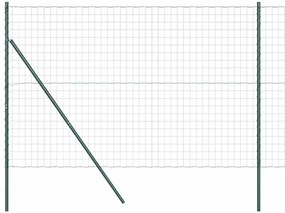 Cerca Euro com 7 Postes 1,5x10m em Aço Galvanizado Verde