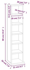 Armário p/ CD 21x20x88 cm derivados de madeira carvalho fumado