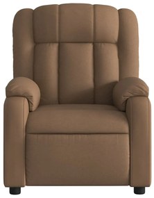 Poltrona de massagens reclinável tecido castanho