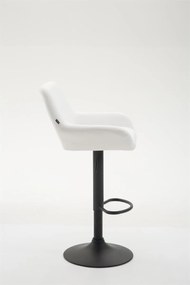 Banco de bar Braga em couro sintético e com estrutura preta 51 x 89-109 x 52 cm Branco