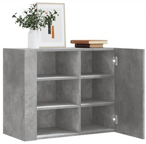 vidaXL Armário parede 75x35x60 cm derivados madeira cinzento cimento