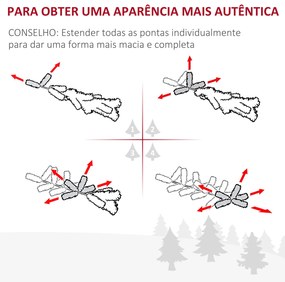 HOMCOM Árvore de Natal Artificial 150cm com 180 Ramos Luzes LED de Múl