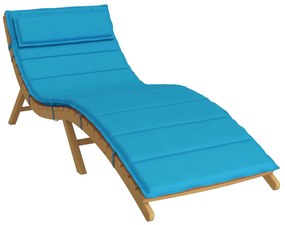 vidaXL Almofada para Espreguiçadeira Solar Azul claro 178 x 60 x 4 cm