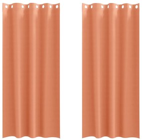 Cortinas com cortinas 2 pcs Terracota 245 x 140 cm Poliéster