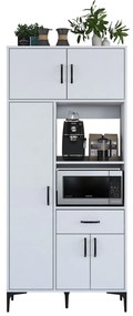 Armário Alto de Cozinha "Stella" - 90 x 198,6 x 40 cm - Branco - Desig