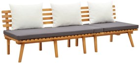 4 pcs conj. lounge jardim c/ almofadões madeira acácia maciça