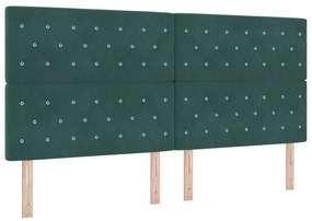 Cama vidaXL Verde Escuro 200x200 cm Veludo
