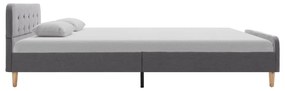 Estrutura de cama em tecido 140x200 cm cinzento-claro