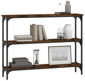 Mesa consola 100x22,5x75cm derivados de madeira carvalho fumado
