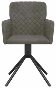 Cadeiras de jantar giratórias 2 pcs veludo cinzento-escuro