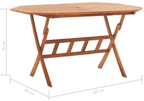 Mesa de jardim dobrável 135x85x75 cm madeira de acácia maciça