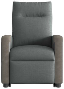 Poltrona elevatória de massagens tecido cinzento-escuro