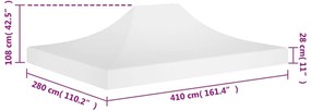 Teto para tenda de festas 4x3 m 270 g/m² branco