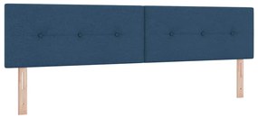Cama Box Spring com Colchão Azul 200x200 cm Tecido