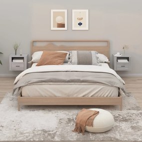 vidaXL Mesas de cabeceira parede 2 pcs 50x36x40 cm cinzento sonoma