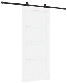 Porta Deslizante com Conjunto de Ferragens Branca 86x198,5 cm Madeira