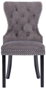 Cadeiras de jantar 2 pcs veludo cinzento