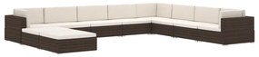 Assento de centro seccional c/ almofadões 1 pc vime PE cinzento