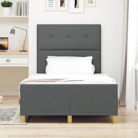 Cama vidaXL Cinza Escuro 120x200 cm Tecido