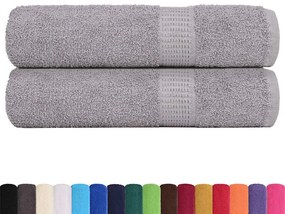 Toalhas de banho 2 pcs 100x150 cm 360 gsm 100% algodão cinzento