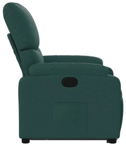 Poltrona reclinável elevatória tecido verde-escuro