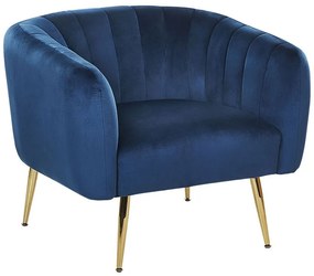 Poltrona em veludo azul escuro LACONIA Beliani