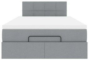 Cama otomana com colchão 120x190 cm tecido cinzento claro