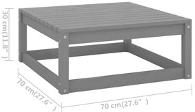 8 pcs conjunto lounge de jardim c/ almofadões pinho maciço