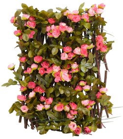  Treliça hera artificial extensível 5 pcs 180x20 cm rosa escuro