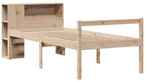 Cama com estante sem colchão 100x200 cm pinho maciço