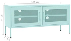 Móvel de TV aço 105x35x50 cm verde-hortelã