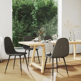 vidaXL Cadeiras de jantar 4 pcs tecido cinzento-escuro