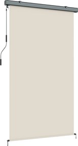 Toldo vertical enrolável para exterior  250 x 160 cm para exterior com manivela e caixa em alumínio, creme