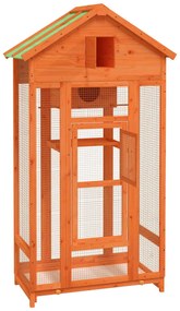 Gaiola para pássaros 91,5x53x170 cm pinho maciço castanho