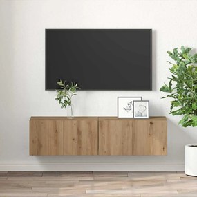 Conjunto de Criado-mudo para TV Carvalho Artesanal MDF Médio