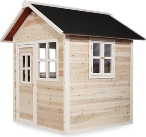 Casa de brincar infantil exterior para crianças Loft 100 em madeira - natural