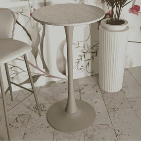 MESA BAR ALASKA Ø 60 X 106 CM EM MDF e FERRO CREME
