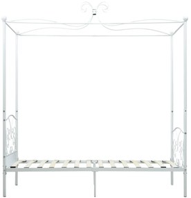 Estrutura de cama com dossel 100x200 cm metal branco