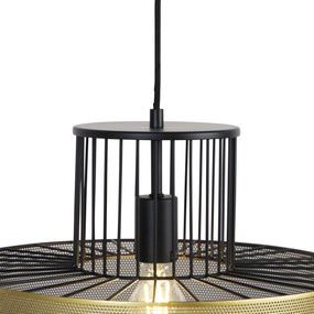 Candeeiro suspenso design preto/ouro 40cm - TESS Design